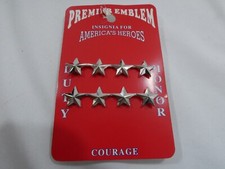 PREMIER EMBLEM 5/8" X2.5" - 4 STAR (SMOOTH)-COLOR SILVER P1707