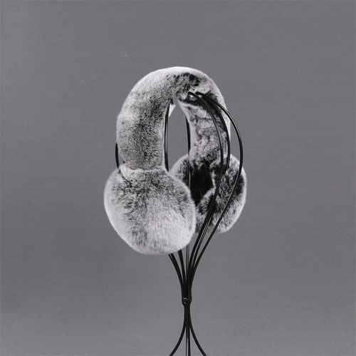 Unisex Winter Ohrenschützer echt Rex Kaninchenfell Ohrenwärmer Kopfbedeckung faltbar - Bild 24 von 28