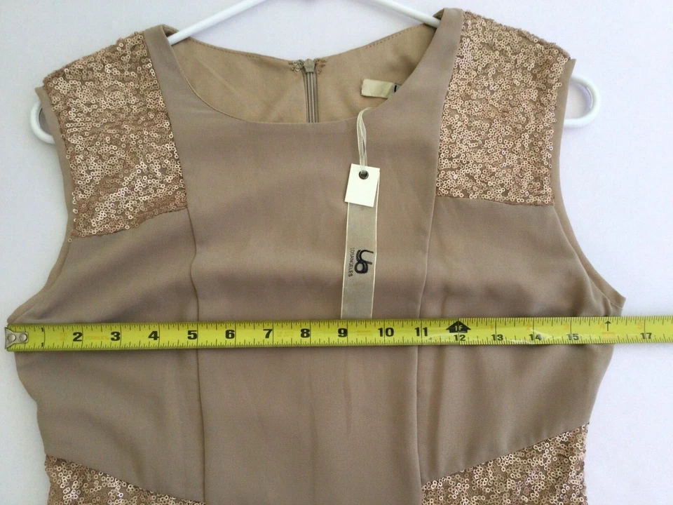 Vestido Vaina Ya Los Angeles Lentejuelas Cóctel Fiesta Talla Pequeña Festival Club NUEVO Foto 4 de 4