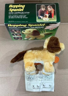 Sound Control Hopping Spaniel Battery Operated Dog Toy  Vintage