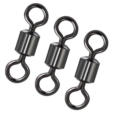 25/50/100p Fishing Rolling Barrel Swivel 17lb-335lb Solid Ring #12-6/0