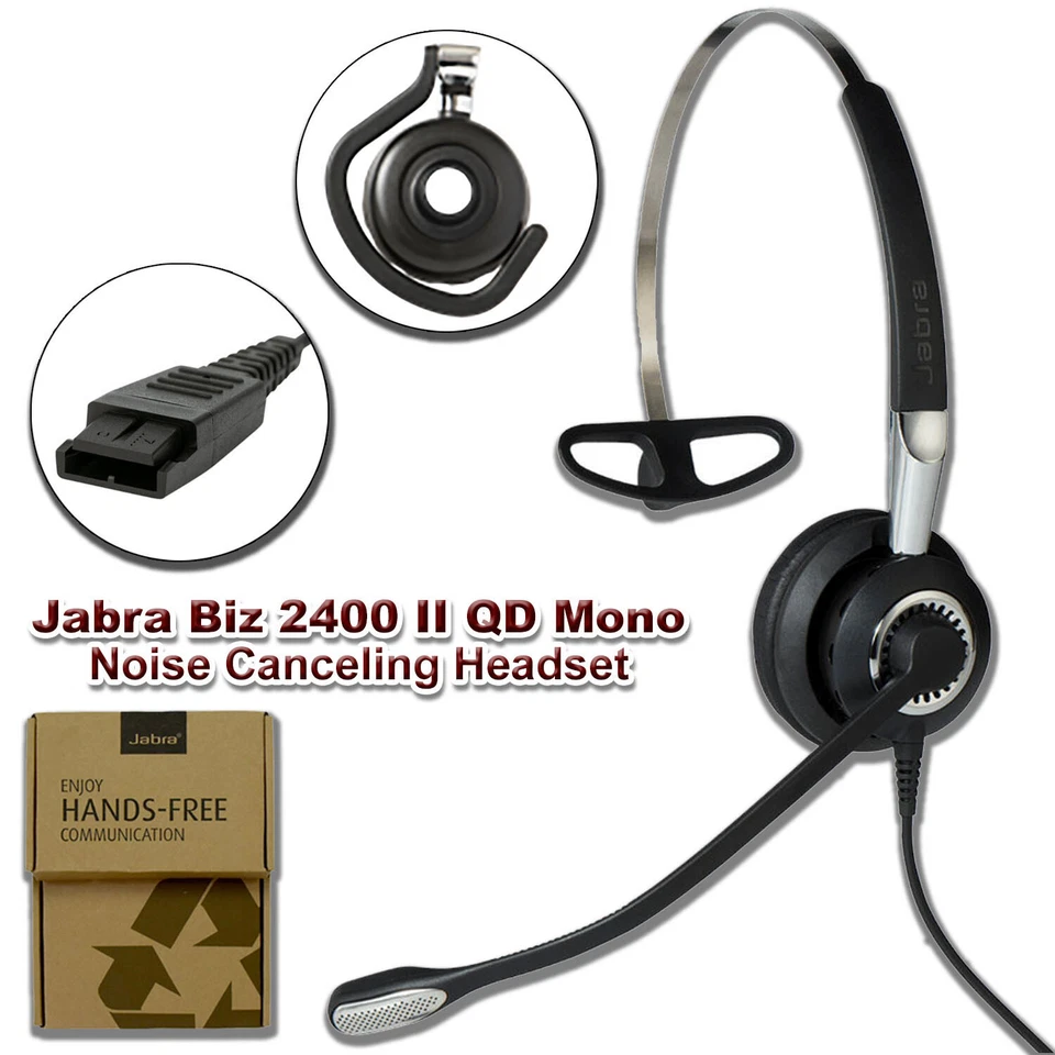 New Jabra 2400 II USB Mono CC Headset Black Noise-Canceling Mic On-Ear Comfort - Image 2 of 4