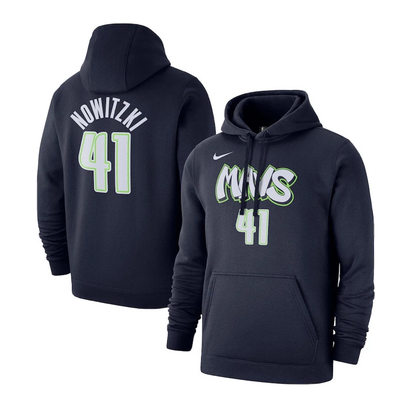 Nike DIRK NOWITZKI Dallas Mavericks Mavs City Edition Hoodie Sz XL CJ9537 419