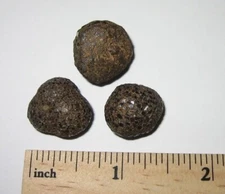 3 SMALL NATURAL 0.55"- 0.6" RARE 'PROPHECY STONE' MINERALS PAKISTAN 31.2grams *3