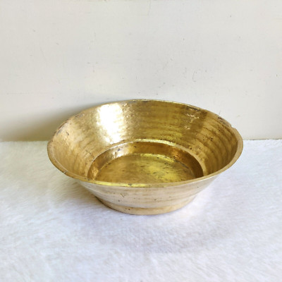 1930s Vintage Hand Hammered Solid Messing Big Schale Geschirr Dekor Sammlerstück