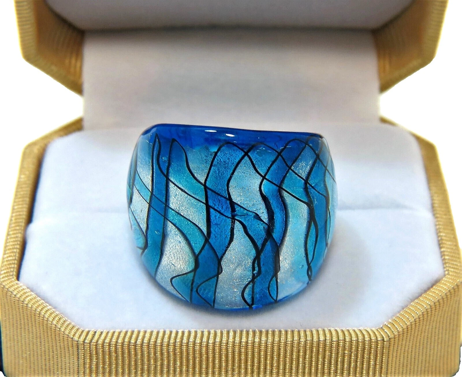 Anillos de moda de plata de ley Cristal Turquesa