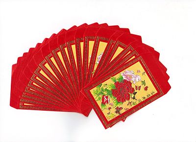 20 Pieces/pack Lucky Money Colorful Envelopes, 花开富贵，Blossom and Wealthy