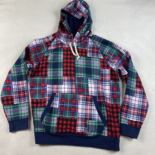 Lands End Serious Sweats Mens Patchwork 