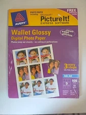 Avery Microsoft Picture It Wallet Glossy Express Software Digital Photo Paper