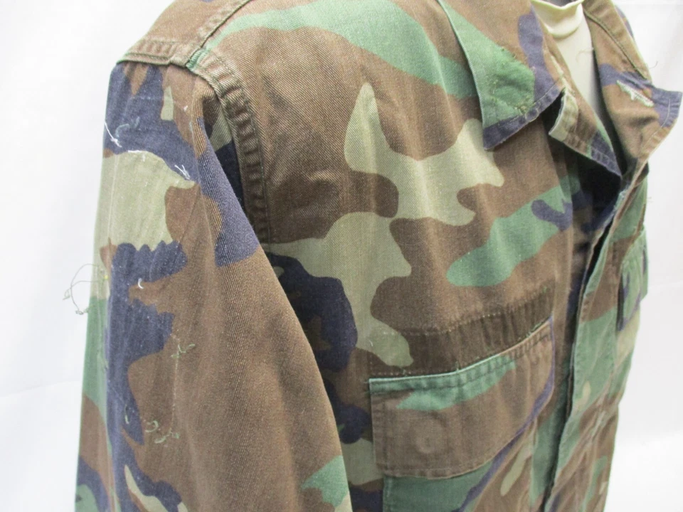 USGI ARMY ISSUE WOODLAND BDU TOP WINTER WEIGHT SHIRT M81 CAMO LONG SLEEVE COAT - Image 4 of 4