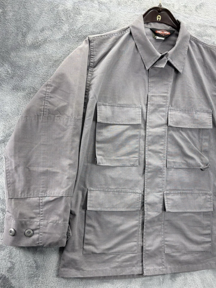 Truspec Small Reg Long Sleeve Button Front Gray Collared 7477-K3 Shirt Field  - Image 2 of 4