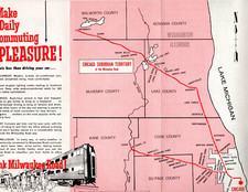 MILWAUKEE ROAD SUBURBAN SERVICE MAP - 10/1979