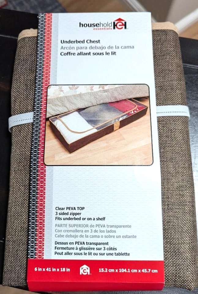 (Pack de 2) Bolsa de almacenamiento extra grande debajo de la cama organizadora que ahorra espacio 41x18x6 Foto 2 de 3