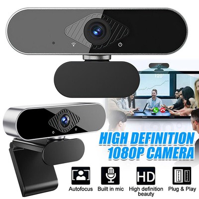 Webcam mit Mikrofon USB Full HD 1080p 30fps Webkamera für PC, TV, Laptop RF