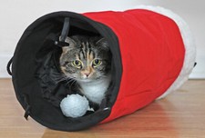 Rosewood Collapsible Festive Santa's Trouser Leg Cat Christmas Crinkle Tunnel