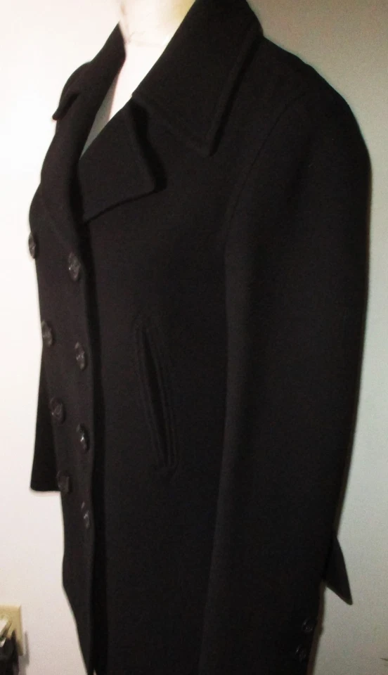 PACOAT, Chaquetón Negro Mujer Lana Doble Pecho Talla SM Foto 4 de 4