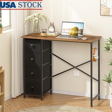 Small Office Desk W/ 4 Drawers Ample Storage PC Writing Table Easy Assembly New