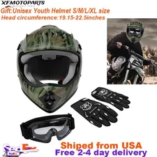 DOT ATV Motocross Helmet Youth Kids Adults Off road Motorcycle Dirt Bike Helmet 