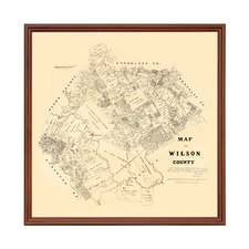 Old Map of Wilson County, TX 1879 - Vintage Texas Art