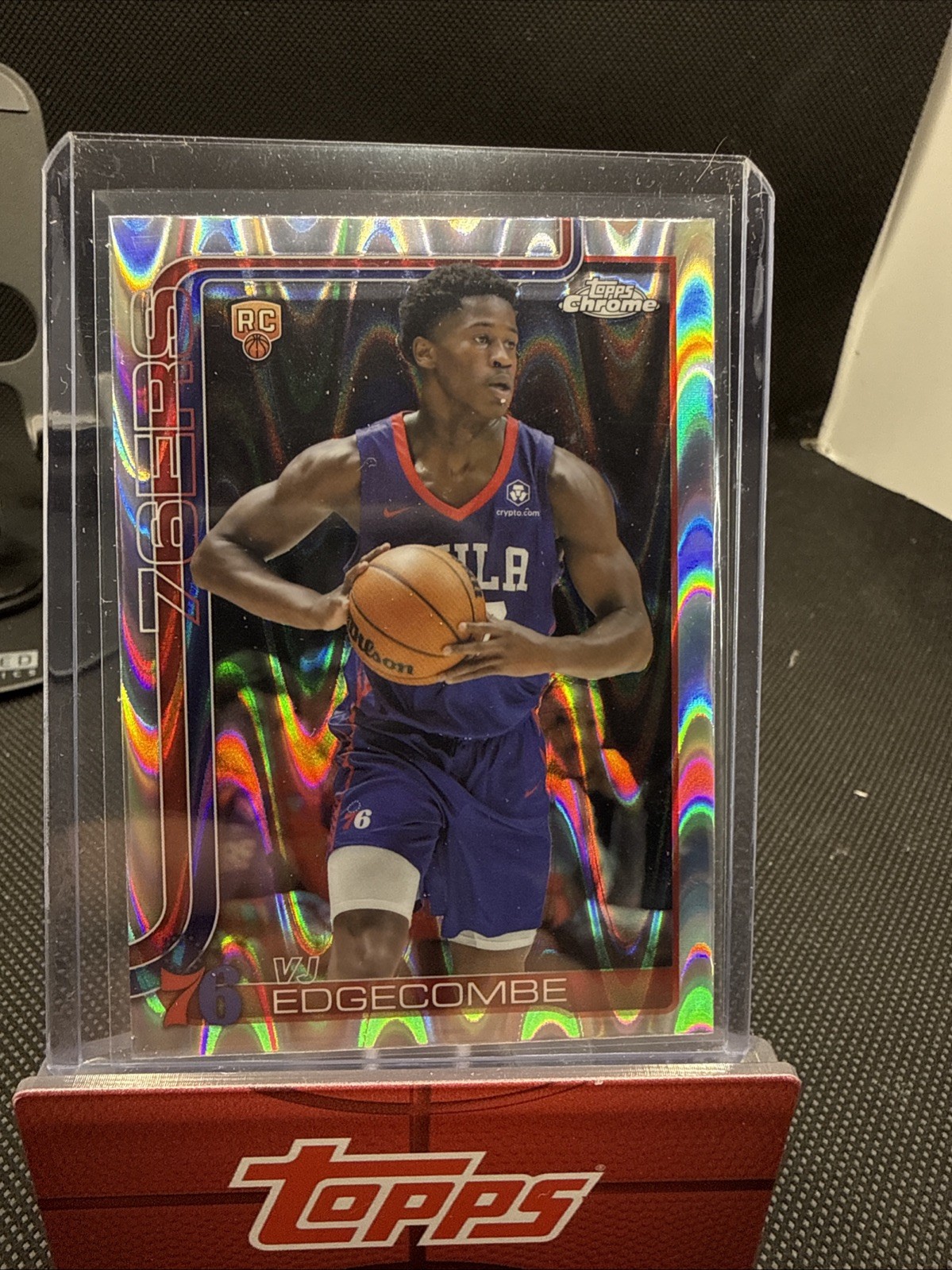 VJ Edgecombe 2025-26 Topps Chrome RayWave Refractor Rookie #253 76ers RC