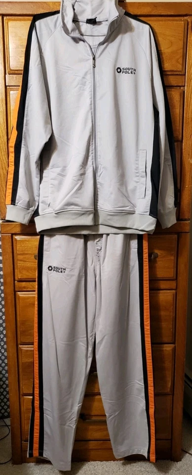 Mens Vintage Y2K Southpole Gray Track Suit Set Skater Urban Hip Hop - Image 3 of 4