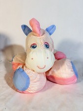 Vintage Fisher Price Puffalumps Pink Stripe Stars Zebra Pony 1991 Baby Toy