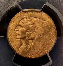 1929 Quarter Eagle Gold Indian $2.50 PCGS MS64 PQ Blazer