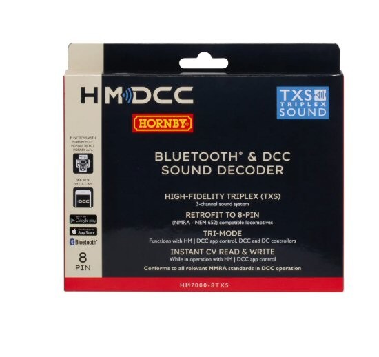 Hornby R7336 HM7000-8TXS: Bluetooth & DCC Sound Decoder (8-pin)