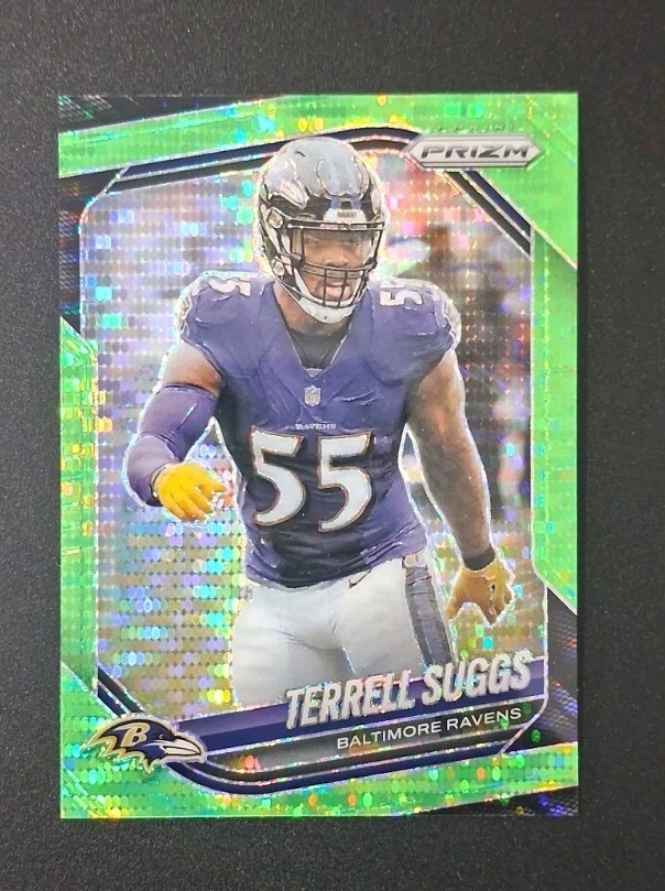 2025 Panini Prizm - Terrell Suggs #93 Neon Green Pulsar Prizm Baltimore Ravens