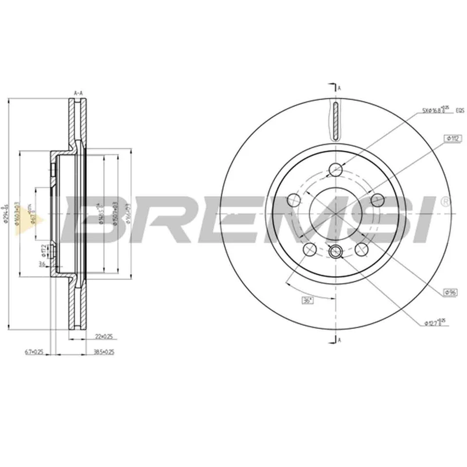 Kit Dischi E Pastiglie Freno 17.6mm Anteriori Mini Mini Clubman 2014-2024 Cooper - Immagine 2 di 4