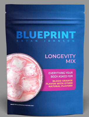 glutathione bryan johnson Blueprint Longevity Mix Bryan Johnson 30 Servings Blood Orange EXP 08/27