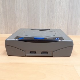 Sega Saturn Console with HORI Fighting Stick 2 controllers & 4 games Japan Gray