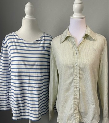RARE Lilly Pulitzer x Saint James Bundle: Green Gingham Button-Up & Blue Stripe