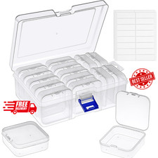 Bead Organizer and Storage, 15 Pcs Clear Bead Storage Containers, Mini Plastic B