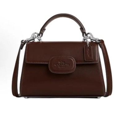 Coach Eliza Top Handle Bag Maple Brown Leather Crossbody Handbag