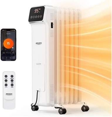 1500W Oil Filled Heater Portable Radiator Space Heater w/ Remote & APP Control