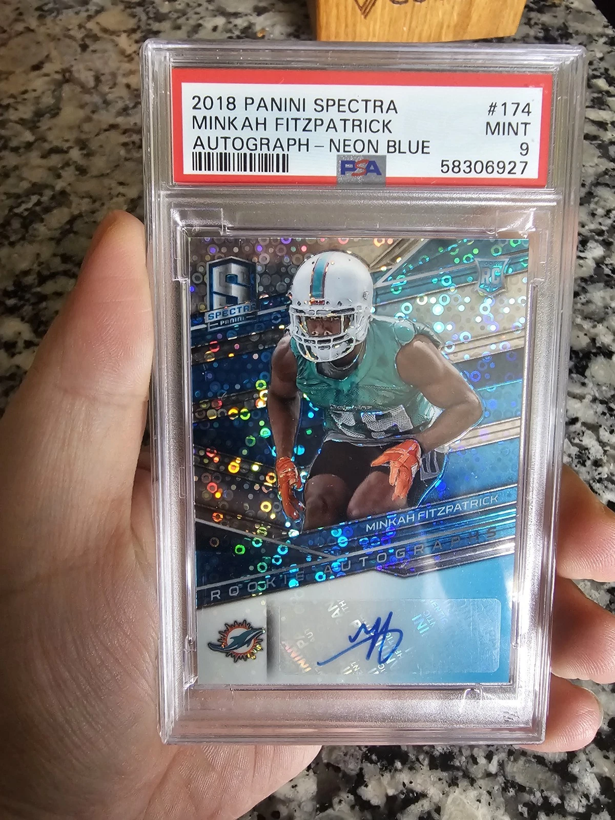 Minkah Fitzpatrick Panini Spectra #174 Autograph-Neon Blue