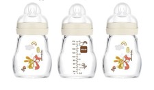 Mam Feel Good Glass Bottles, 5oz, 0 Months, 3 Pack  New Open Box
