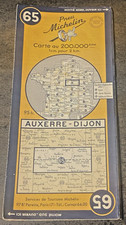Michelin Card No. 65 - Auxerre Dijon - 1952 - Beautiful Condition