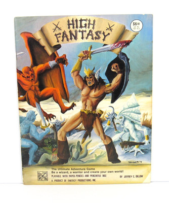 1979 Jeffrey Dillow High Fantasy RPG 3rd Printing Color Cover Corner Cut