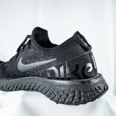 NIKE Epic React Flyknit Triple Black Solid Men Low Top Shoes Size 8.5