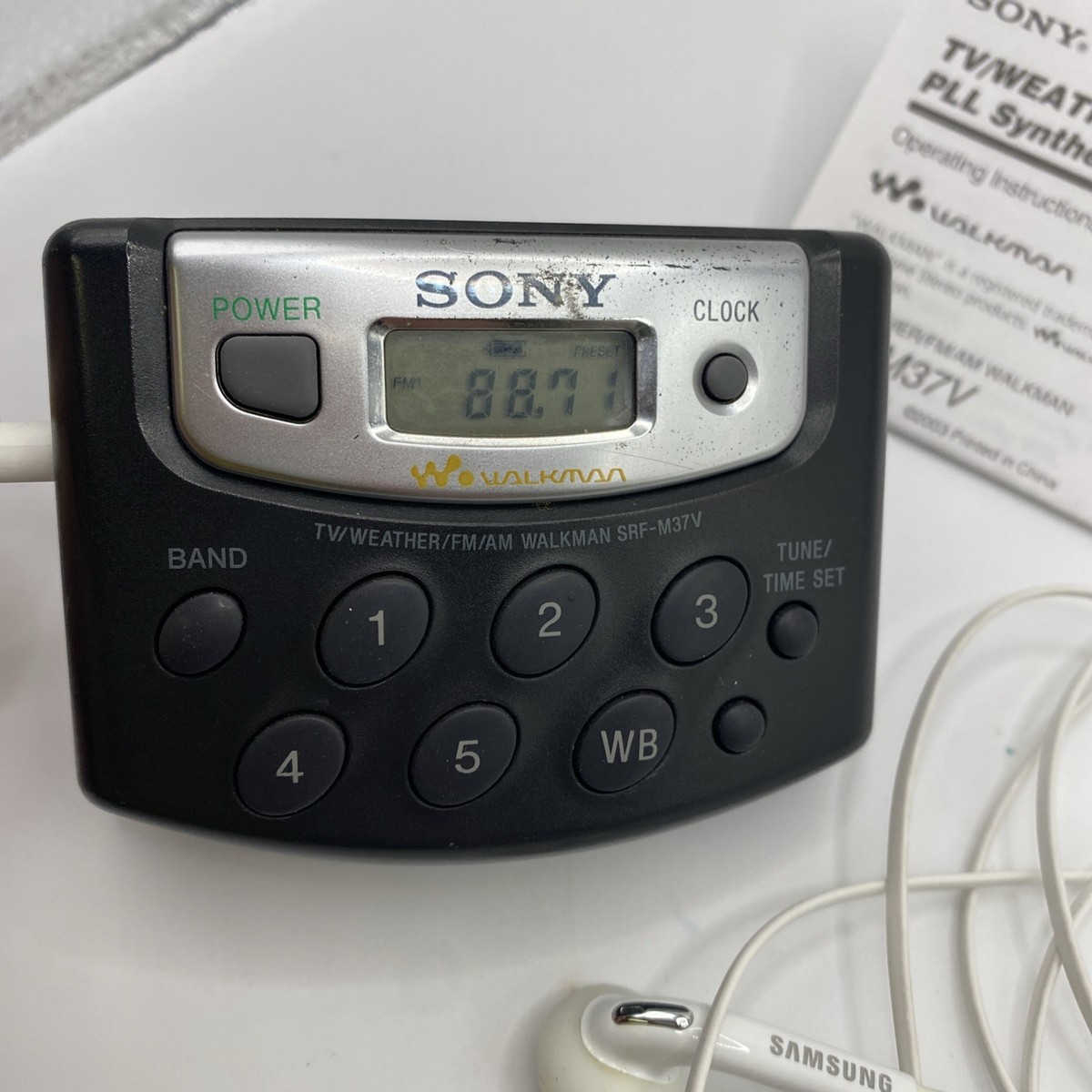 Sony Walkman SRF-M37W Portable AM/FM Weather Radio Works , Comes