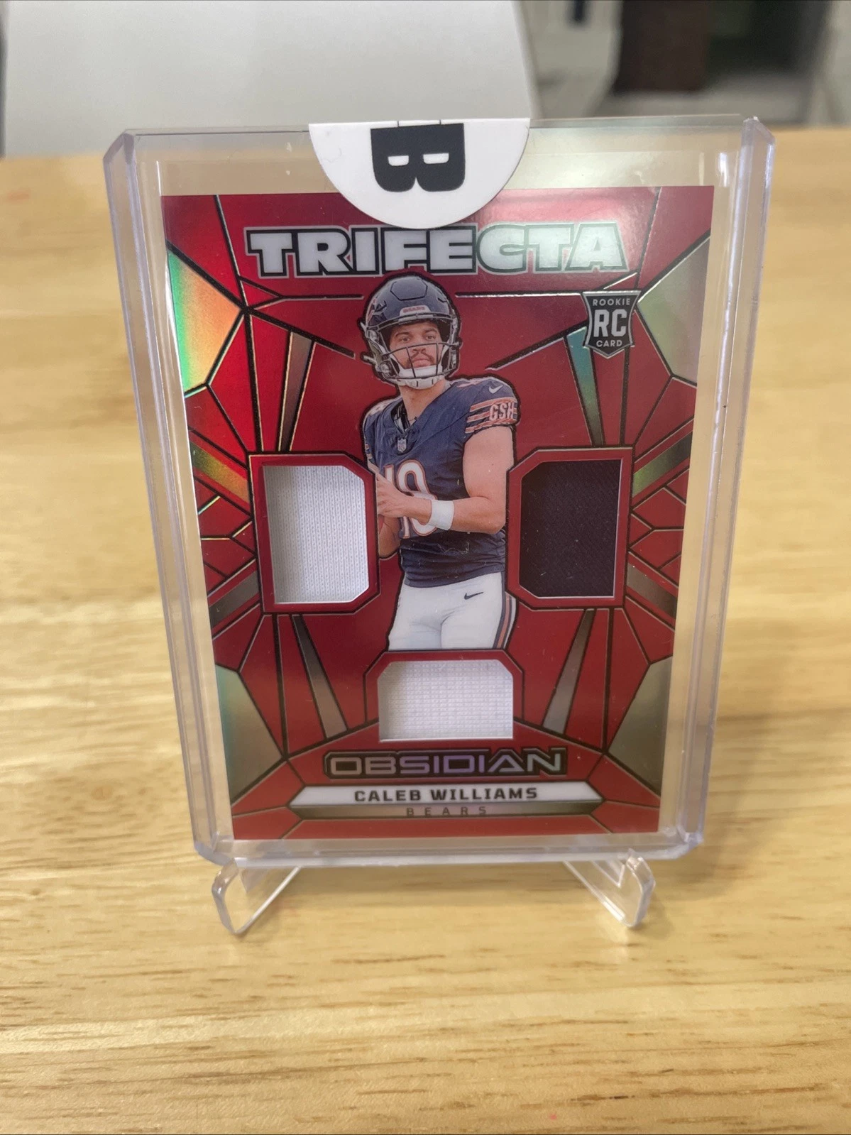 Caleb Williams Panini Obsidian Trifecta Swatches #TSCWS Red