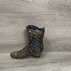 Fenton Boot Carnival Glass Daisy Button Iridescent Toothpick Holder Vtg Figure