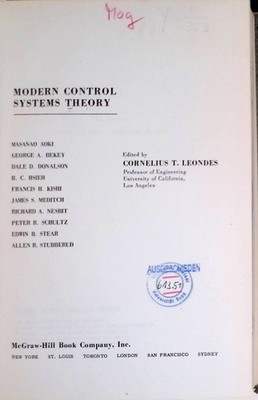 Modern Control Systems Theory Leondes, Cornelius T.: