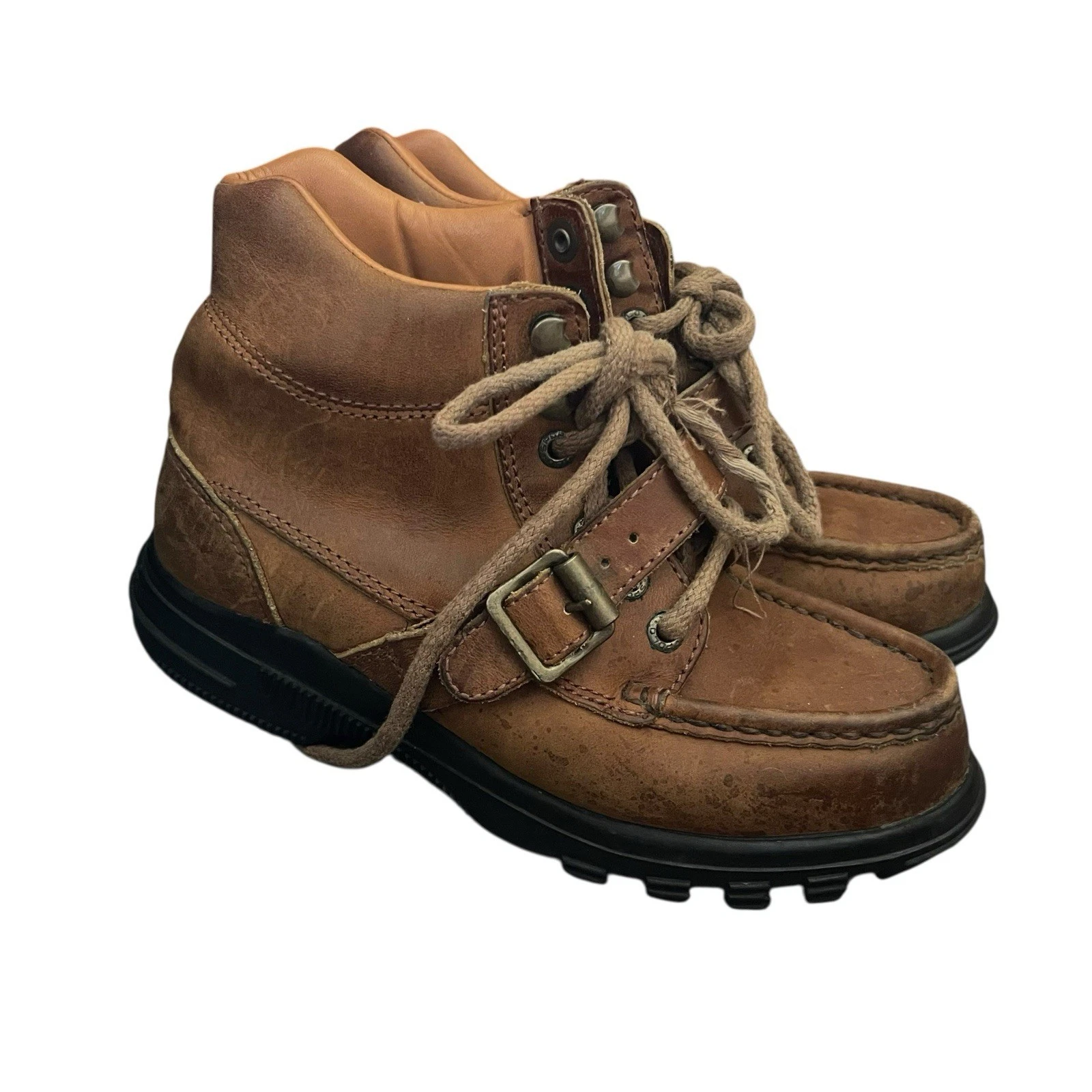 Polo Sport Ralph Lauren Ranger Brown Leather Ankle Chukka Boots Women 7