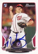 NATHAN NATE KARNS WASHINGTON NATIONALS SIGNED CARD MARINERS RAYS ROYALS ORIOLES