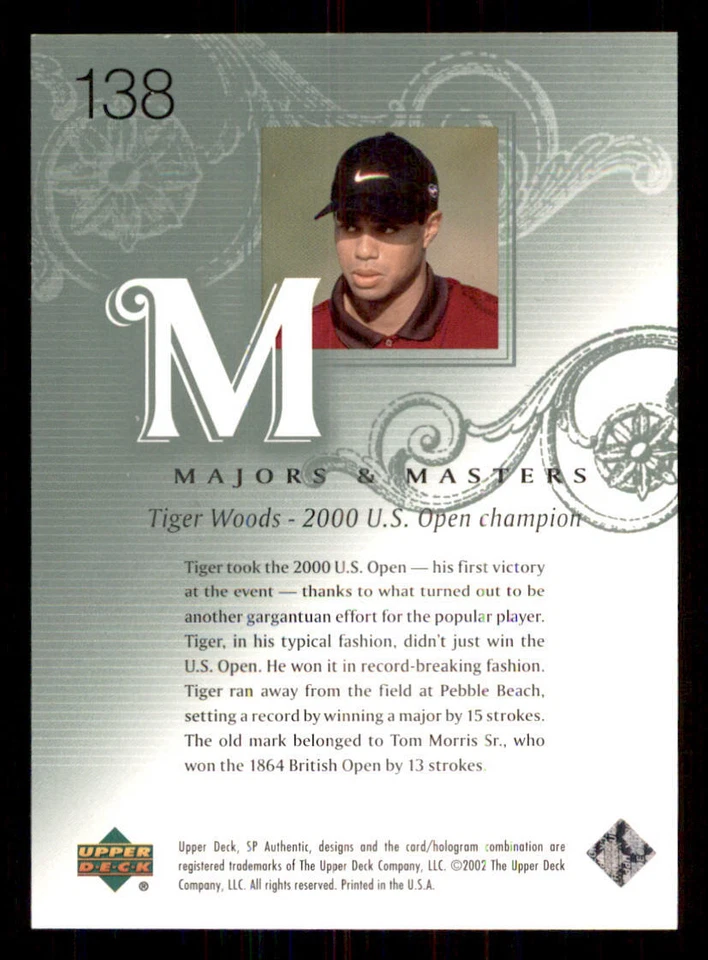 2002 SP Authentic #138 Tiger Woods MM /3499 - Image 2 of 2