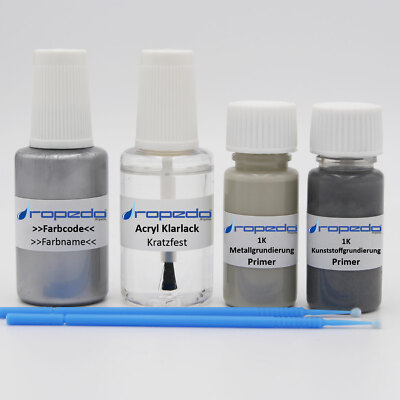 Touch Up Paint Pen Set For VW LZ5T BLUE / BLUE 20ml + Clear Coat 20ml + 2x 10ml Primer