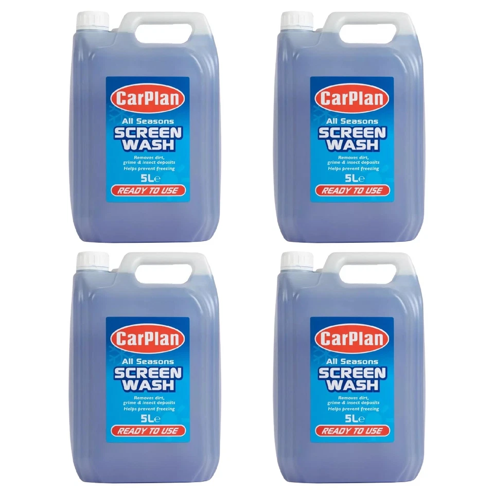 CarPlan All Seasons Ready Mixed Screenwash 5L x4 Windshield Washer Fluid 20L